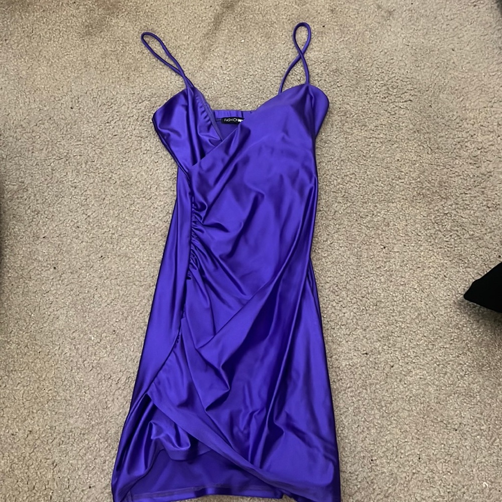 Purple shiny dress